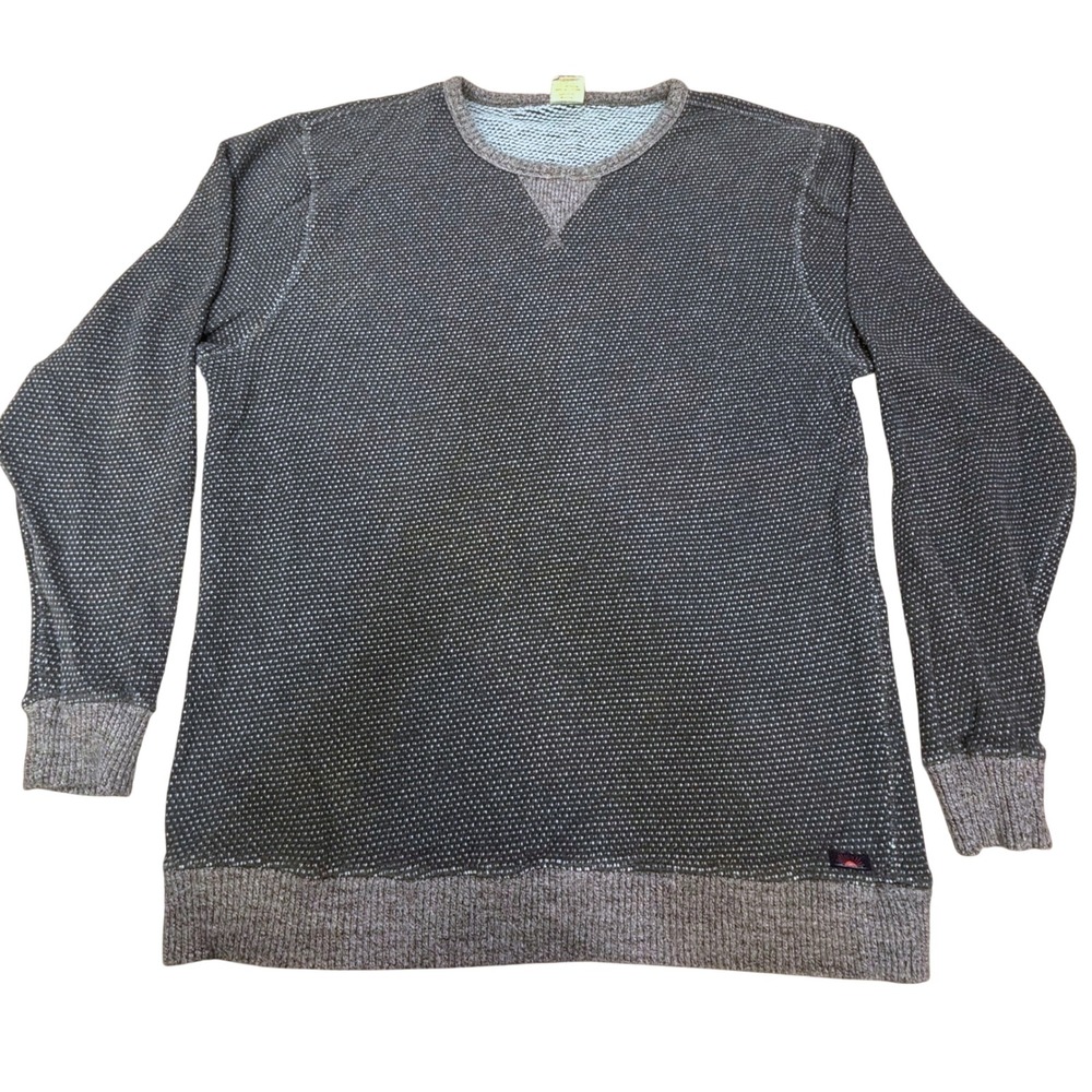 Faherty Reversible Sweater Grey Seafoam Knit Textured Coastal Casual Mens XXL